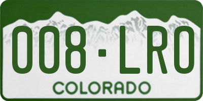 CO license plate 008LRO