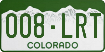 CO license plate 008LRT