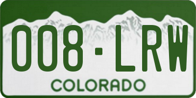 CO license plate 008LRW