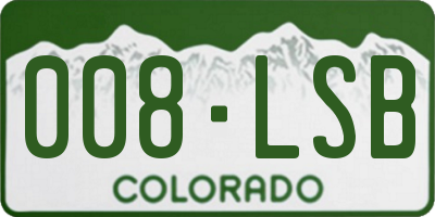 CO license plate 008LSB