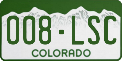 CO license plate 008LSC