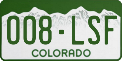 CO license plate 008LSF