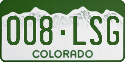 CO license plate 008LSG