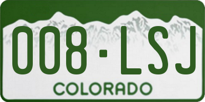CO license plate 008LSJ