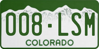 CO license plate 008LSM