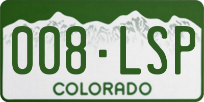 CO license plate 008LSP