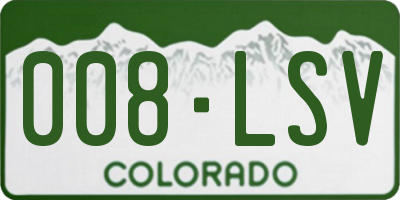 CO license plate 008LSV