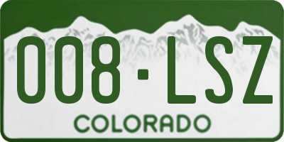 CO license plate 008LSZ