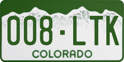 CO license plate 008LTK
