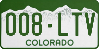 CO license plate 008LTV