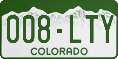 CO license plate 008LTY