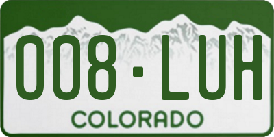 CO license plate 008LUH