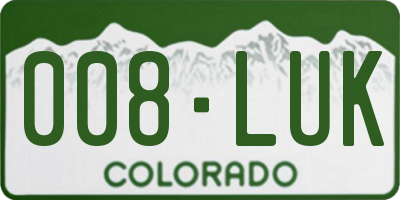 CO license plate 008LUK