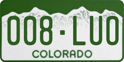 CO license plate 008LUO