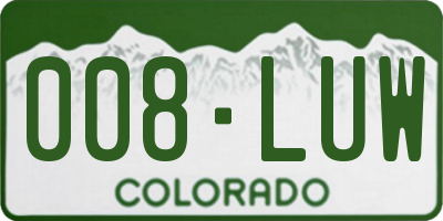 CO license plate 008LUW