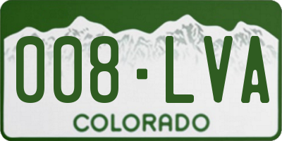 CO license plate 008LVA