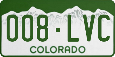 CO license plate 008LVC