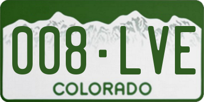 CO license plate 008LVE