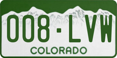 CO license plate 008LVW