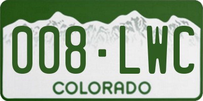 CO license plate 008LWC