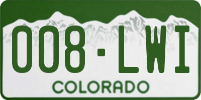 CO license plate 008LWI