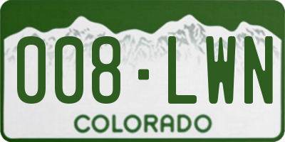 CO license plate 008LWN
