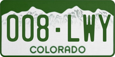 CO license plate 008LWY