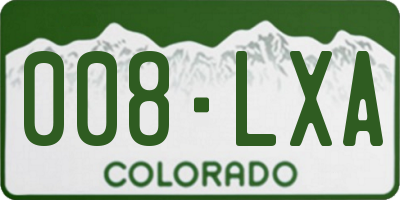 CO license plate 008LXA