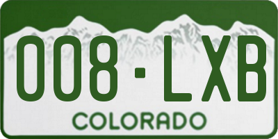 CO license plate 008LXB