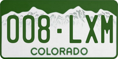 CO license plate 008LXM