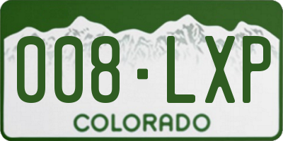 CO license plate 008LXP
