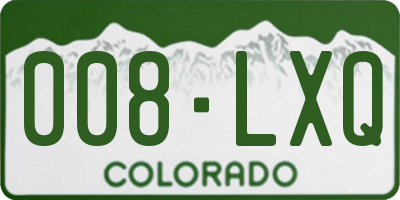 CO license plate 008LXQ