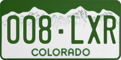 CO license plate 008LXR