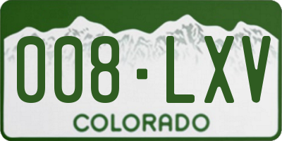 CO license plate 008LXV