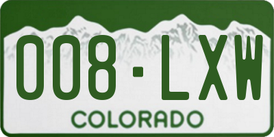 CO license plate 008LXW