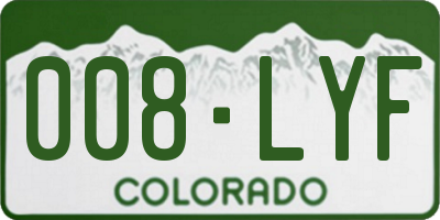 CO license plate 008LYF