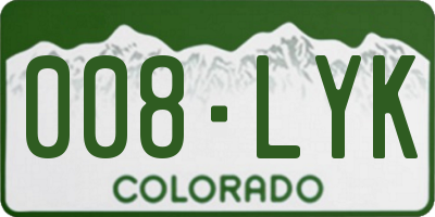 CO license plate 008LYK