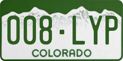 CO license plate 008LYP