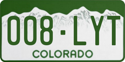 CO license plate 008LYT