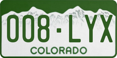 CO license plate 008LYX