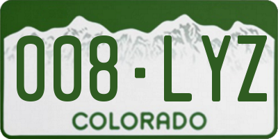 CO license plate 008LYZ