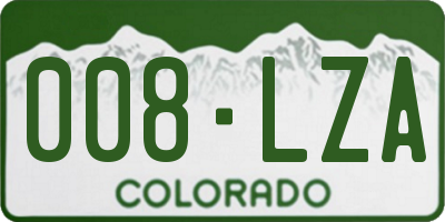 CO license plate 008LZA