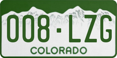 CO license plate 008LZG