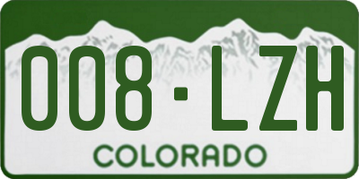 CO license plate 008LZH