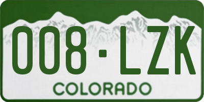 CO license plate 008LZK