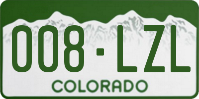 CO license plate 008LZL