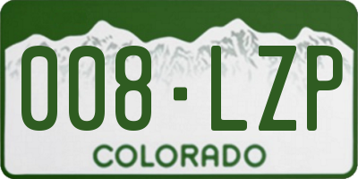 CO license plate 008LZP