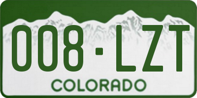 CO license plate 008LZT