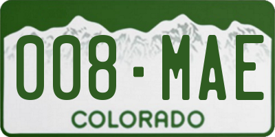CO license plate 008MAE