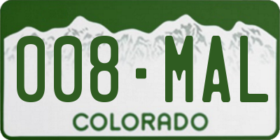 CO license plate 008MAL